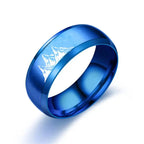 Colored Rings with Blue Settings