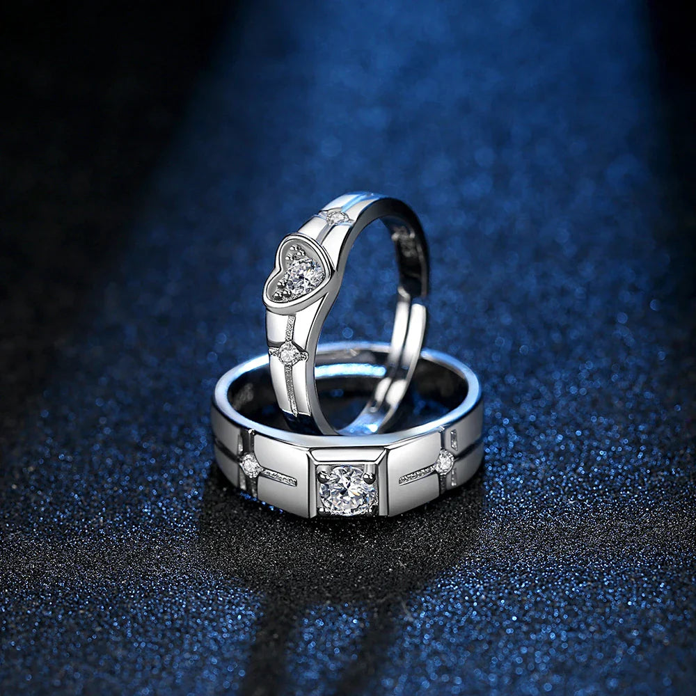 Couple Rings Crystal Zircon Ring