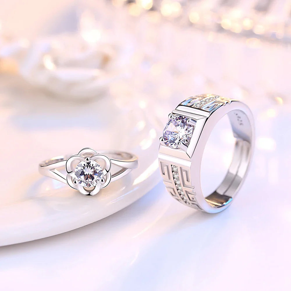 Couple Rings Flower Ring
