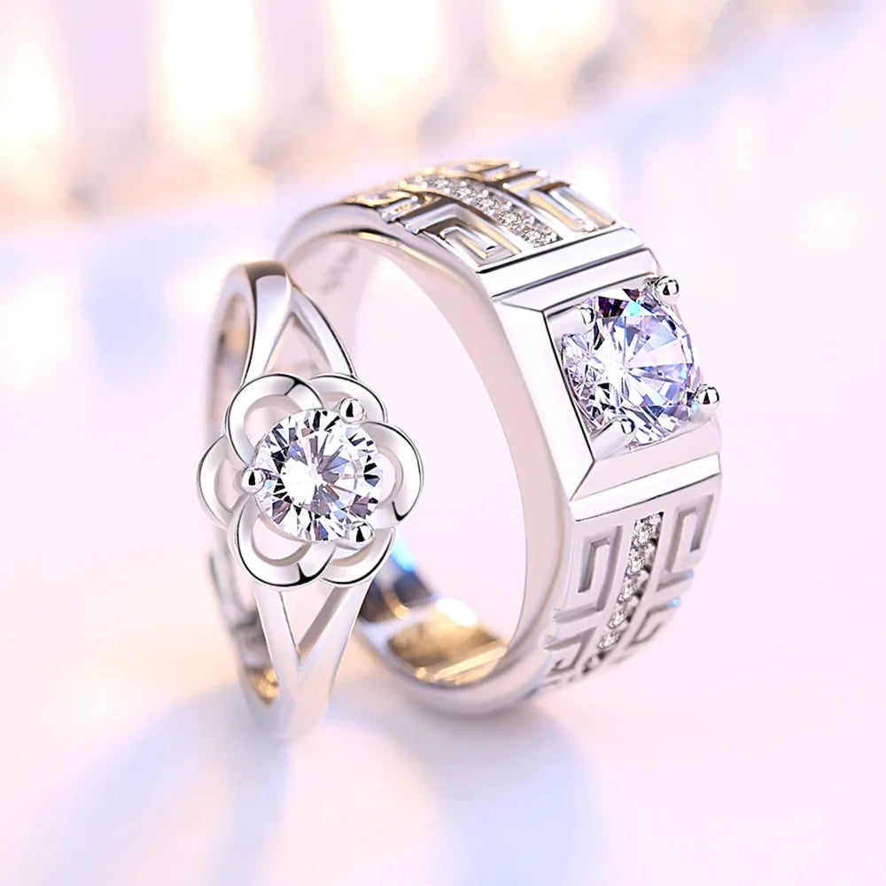 Couple Rings Flower Ring