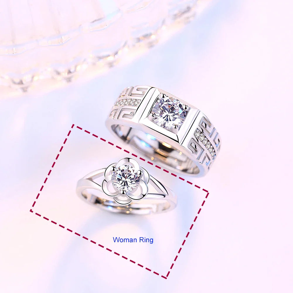 Couple Rings Flower Ring for Women