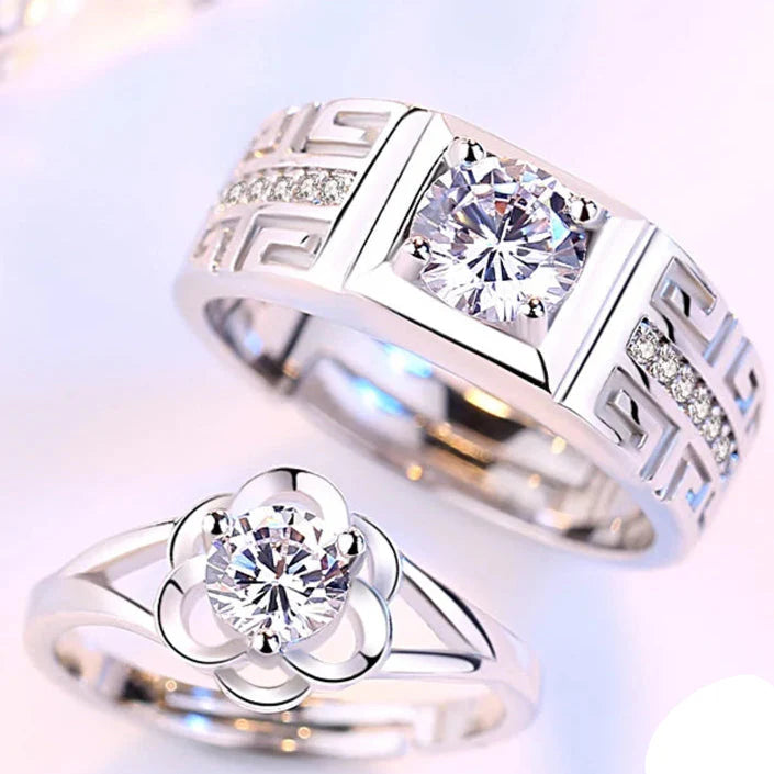 Couple Rings Flower Ring for Women