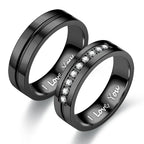 Couple Rings Love Black Band