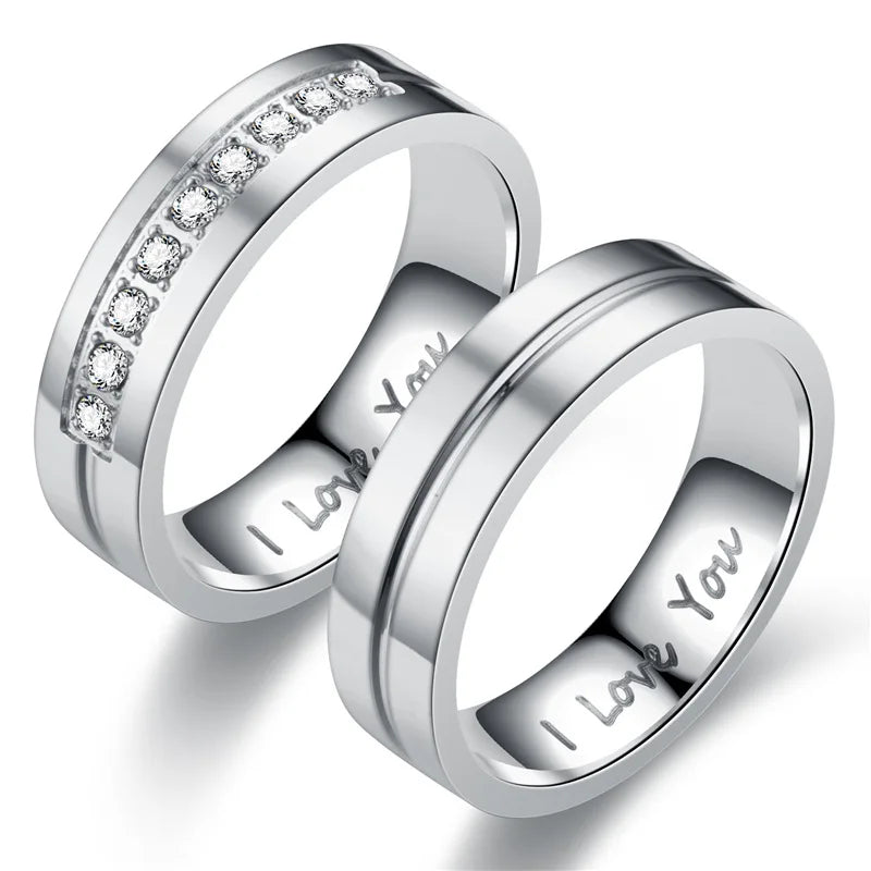 Couple Rings Love Silver Band