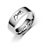 Couple Rings Love Band in Silver or Black silver