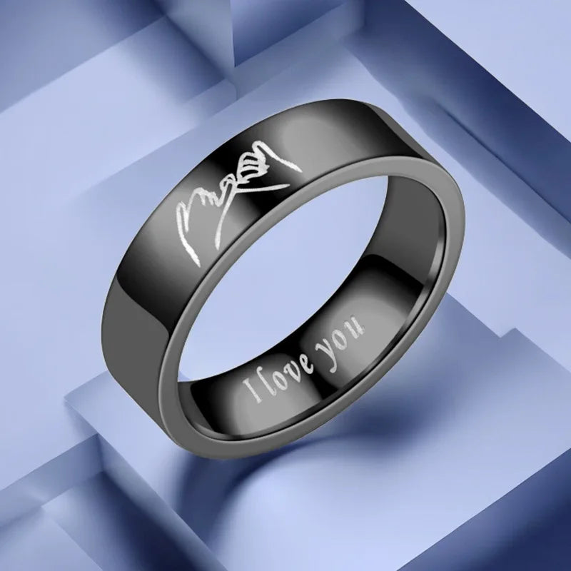 Couple Rings Love Band in Silver or Black black