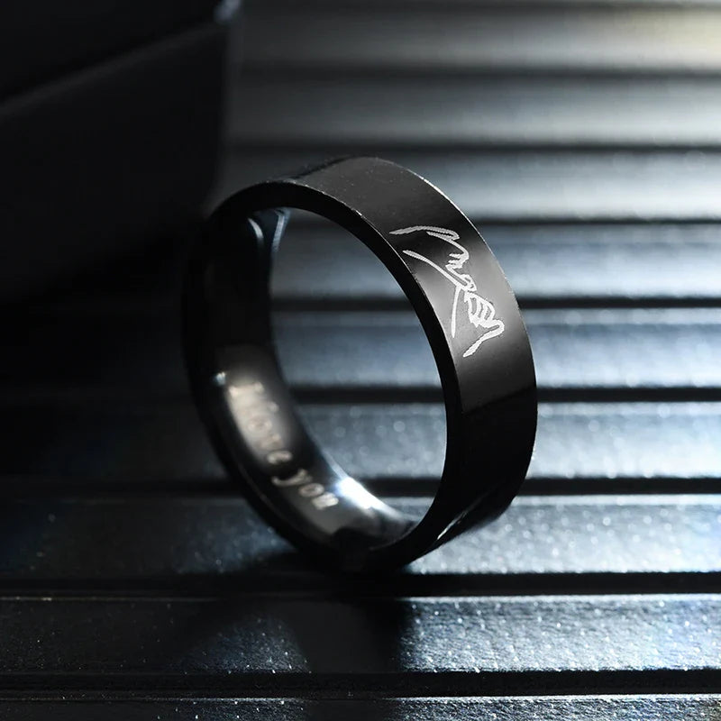 Couple Rings Love Band in Silver or Black black