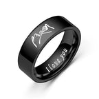 Couple Rings Love Band in Silver or Black black