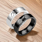 Couple Rings Love Band in Silver or Black black