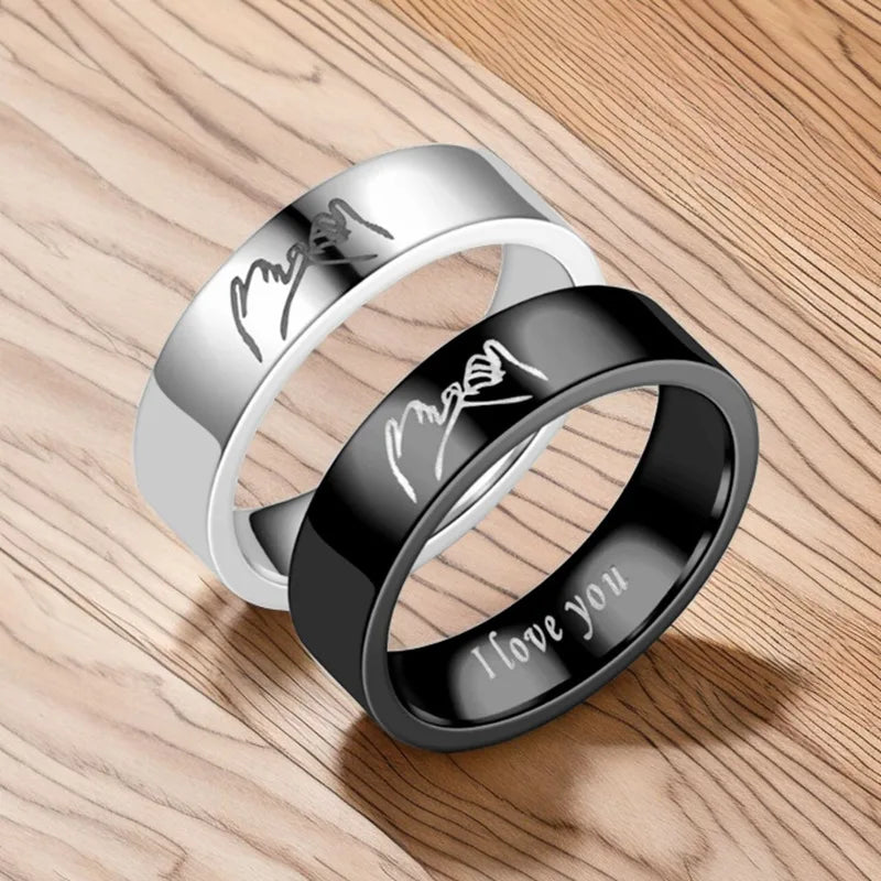 Couple Rings Love Band in Silver or Black black