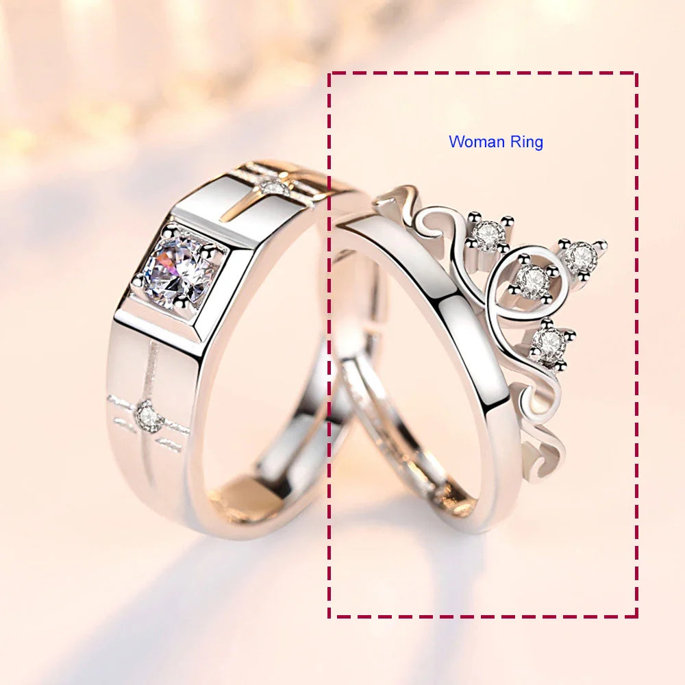 Couple Rings Queen and Zircon Ring for Women