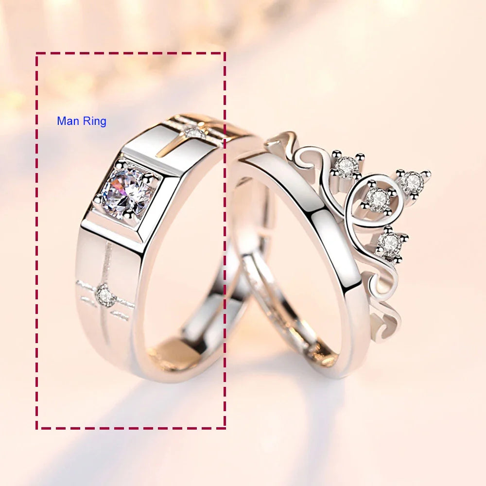 Couple Rings Queen and Zircon Ring for Men