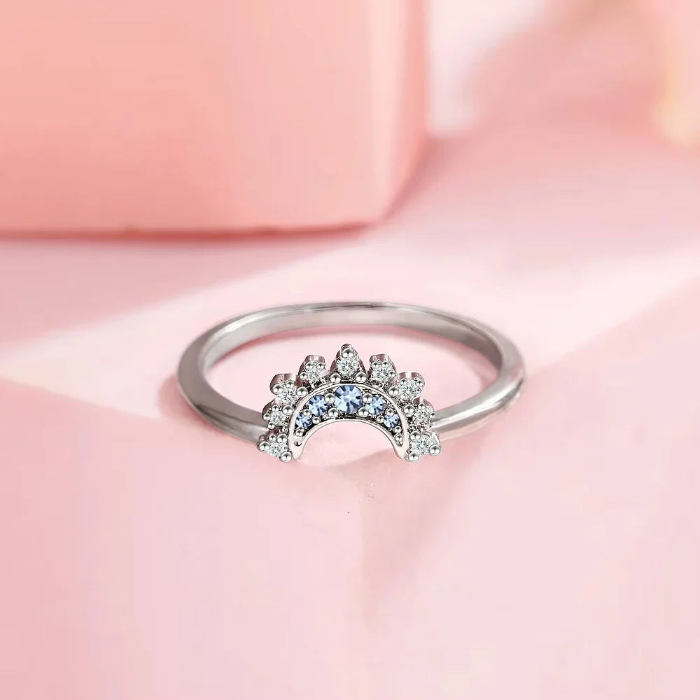 Couple Rings Sun Ring in Zircon Moon