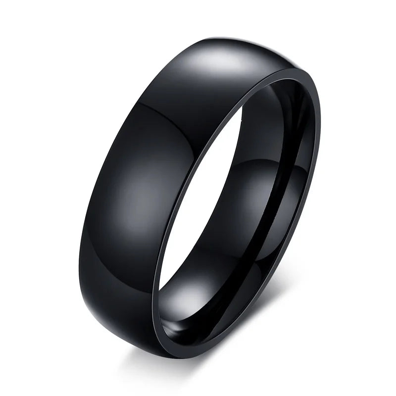 Couple Rings Heart Romantic Band and Black Zircon