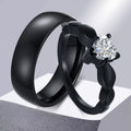 Couple Rings Heart Romantic Band and Zircon