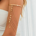 Women's Bicep Jewelry and Arm Bracelet - Elegant Ornament Gold Arm Chain