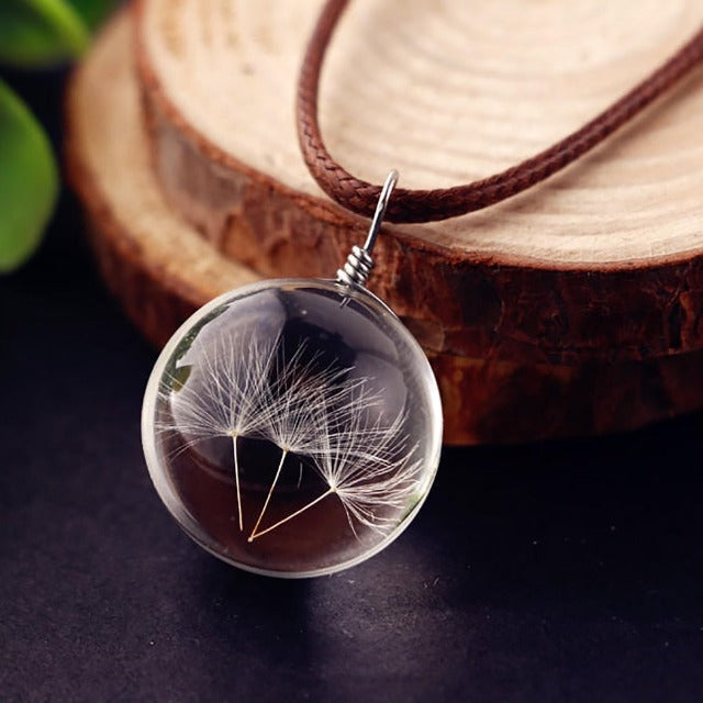 Lucky Necklace Dandelion Seed