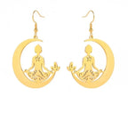 Buddhism Meditation Earrings Gold