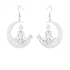 Buddhism Meditation Earrings Silver