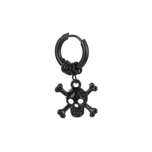 Black Stainless Steel Skull Earring