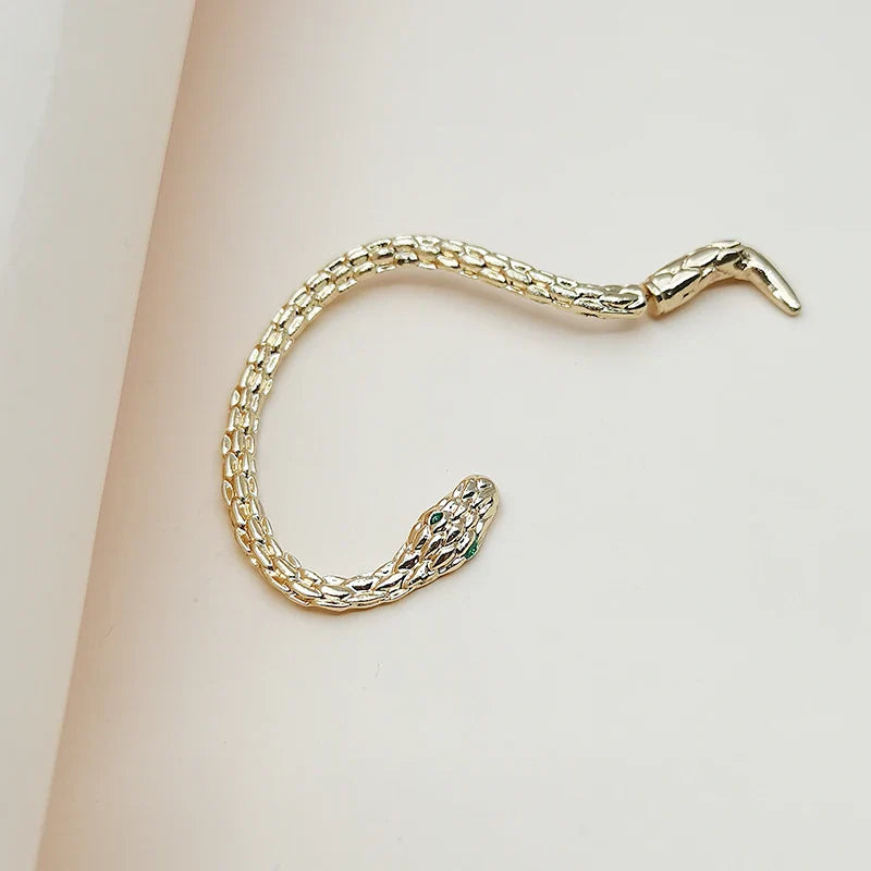 Long Snake Dangle Earrings gold
