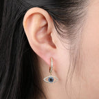 Blue Eye Earring Silver