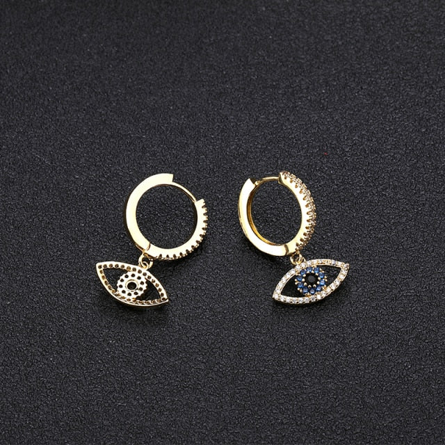 Blue Eye Earring Gold