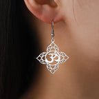 Buddhist Om Earrings silver