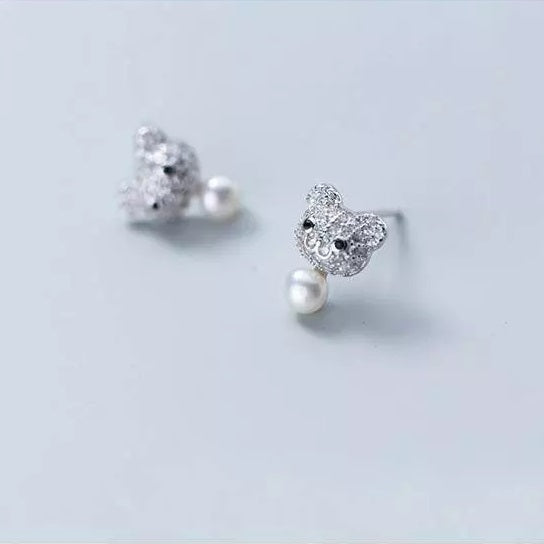 Silver Bear Earrings