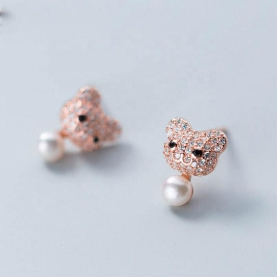 Rose gold Bear Earrings