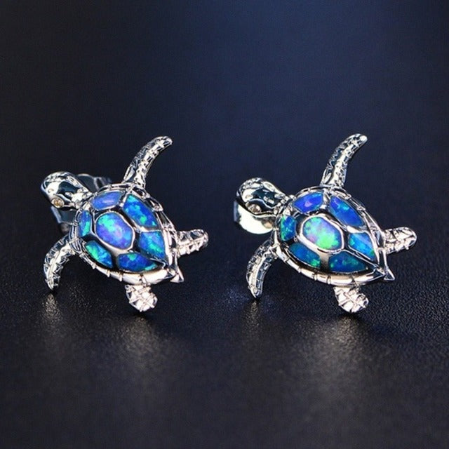 Blue Sea Turtle Earrings