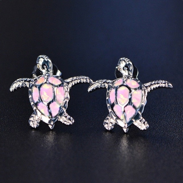 Pink Sea Turtle Earrings