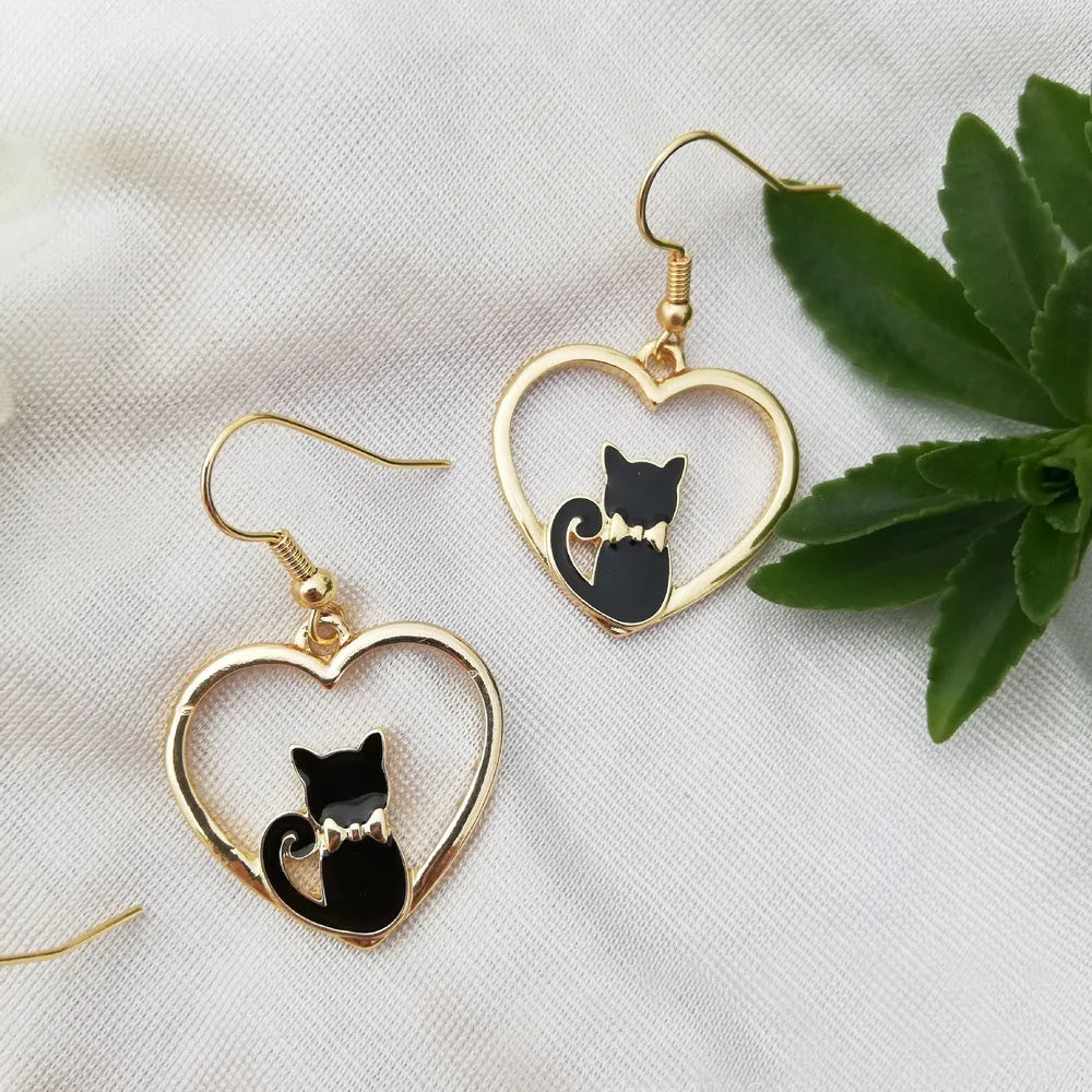 Cute Black Cat Earrings