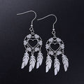 Dream Catcher Heart Earrings silver