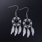 Dream Catcher Heart Earrings silver