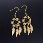 Dream Catcher Heart Earrings gold