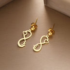 Infinity Heart Earrings Gold