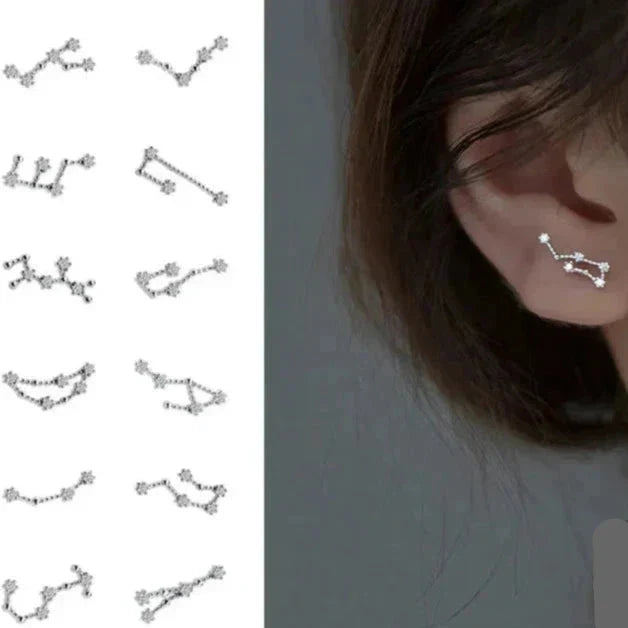 12 Constellations Zodiac Sign Earrings for Women