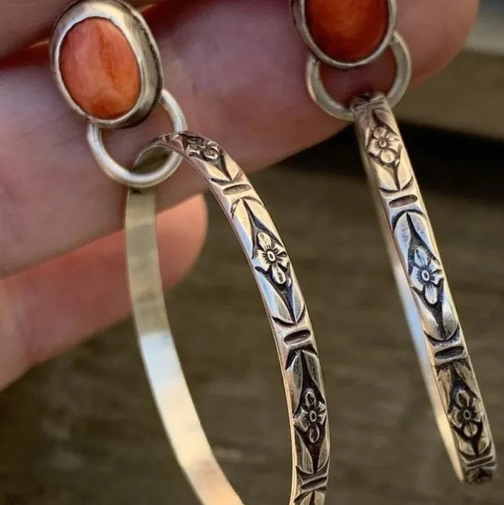Ethnic-Style Hoop Earrings