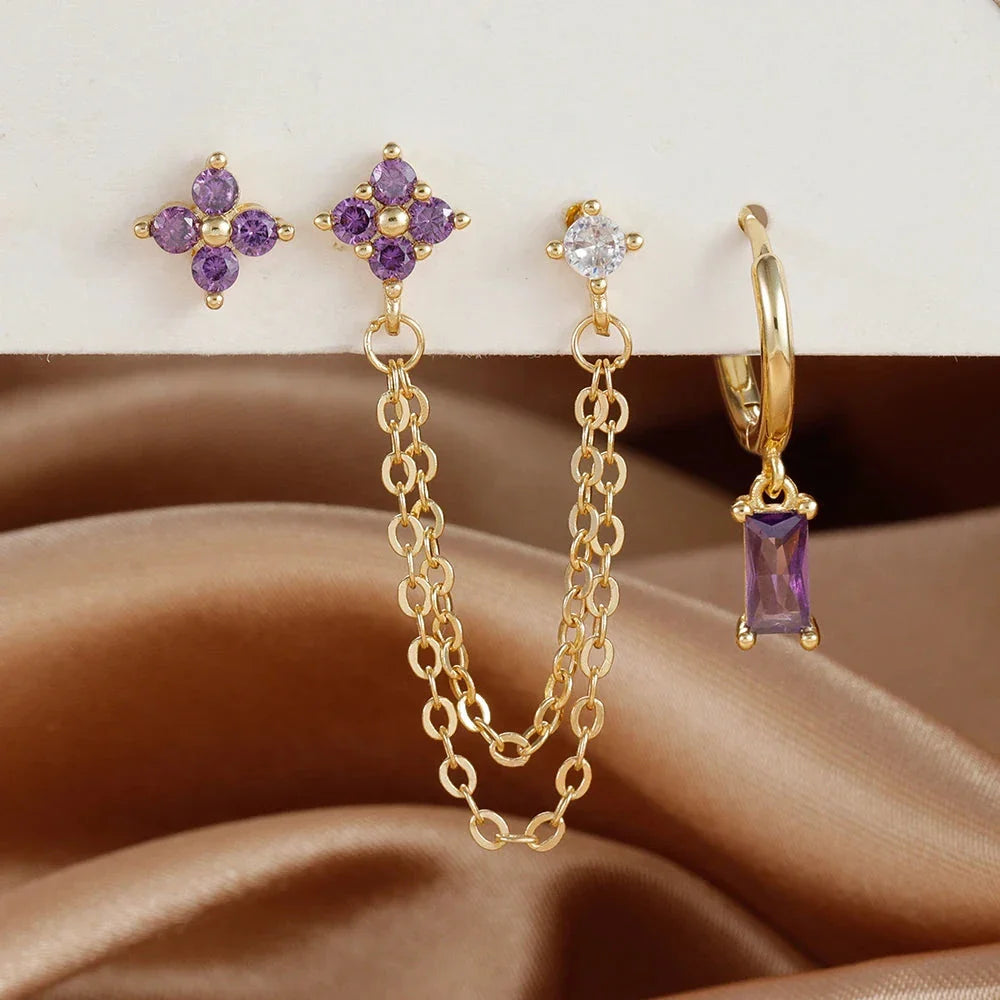 Earrings with Zircon Birthstone