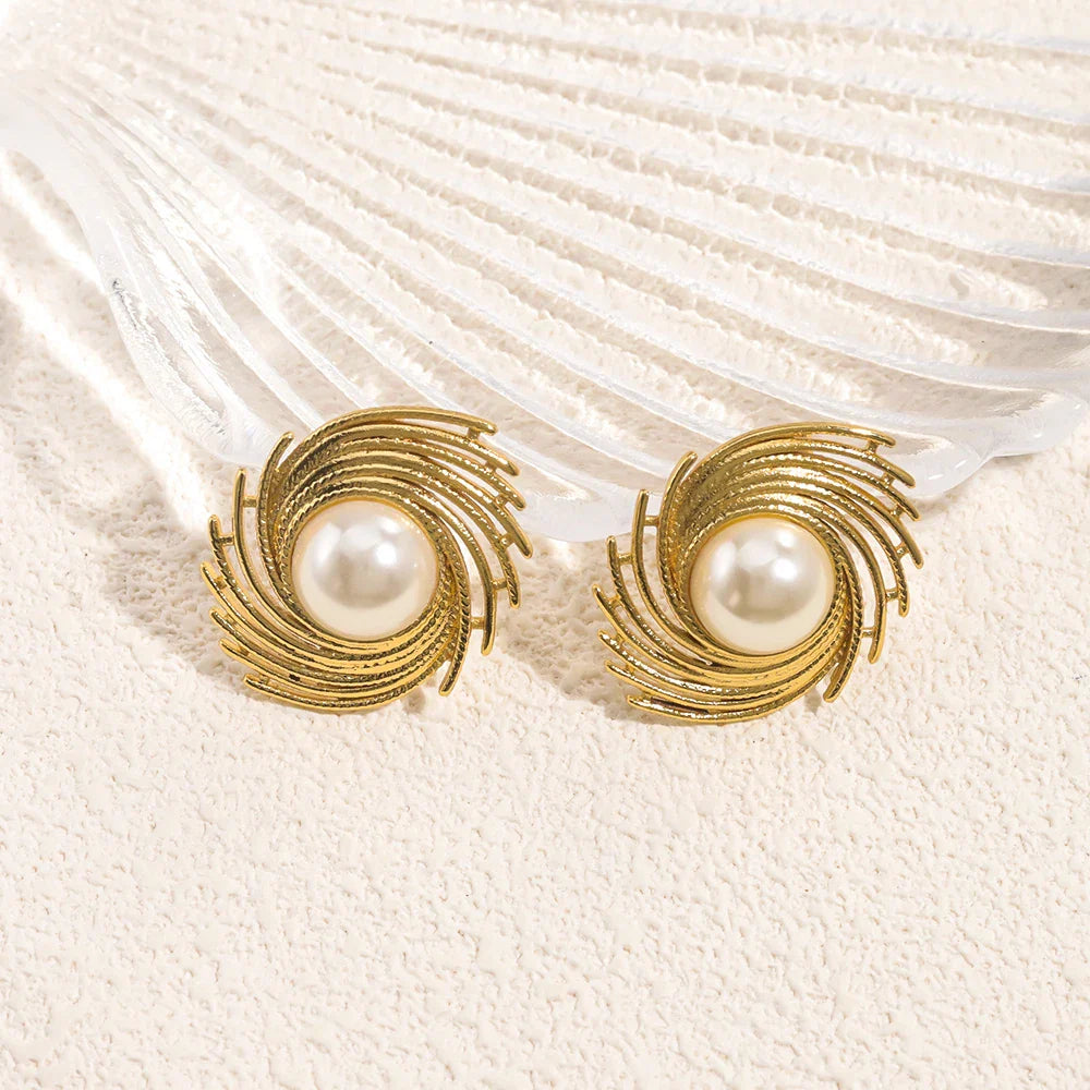 Stylish Stud Earrings with Pearl