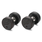 Black Yin Yang Wooden Stud Earrings