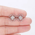 4-Leaf Clover Stud Earrings silver