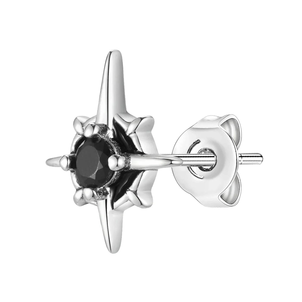 Star Stud Earrings with Zircon