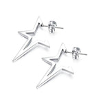 Punk-Style Star Stud Earrings Silver