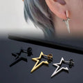 Punk-Style Star Stud Earrings Silver