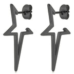 Punk-Style Star Stud Earrings Black