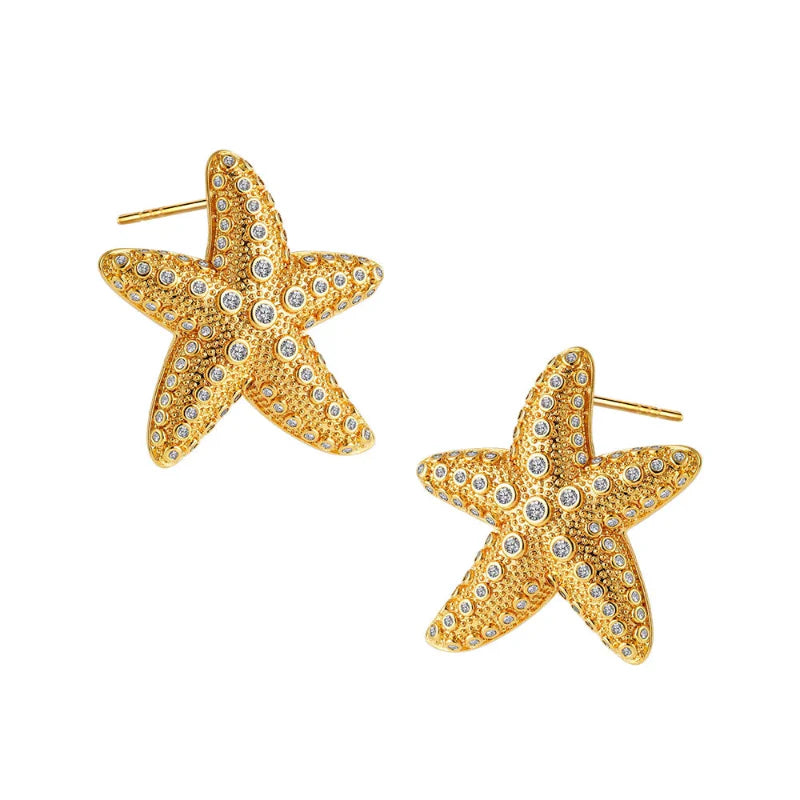Shell Starfish Stud Earrings for Women