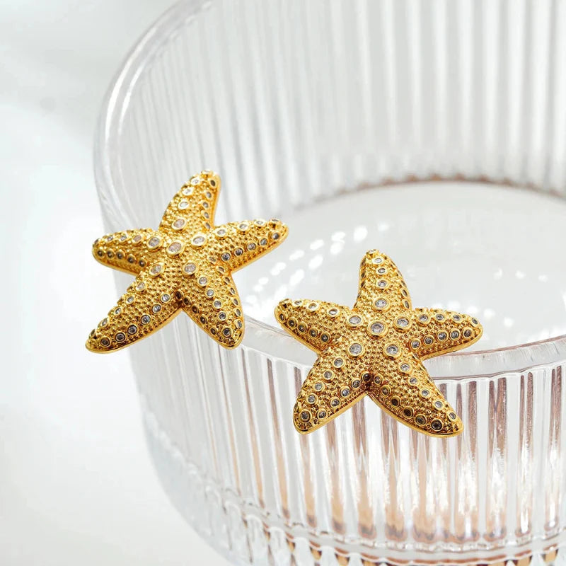 Shell Starfish Stud Earrings for Women