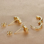Star Zircon Stud Earrings for Women Gold